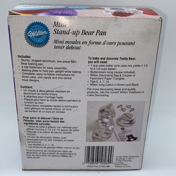 Wilton Mini Stand Up Bear Pan Birthday Cake Baking 2105-489 - Picture 5 of 11